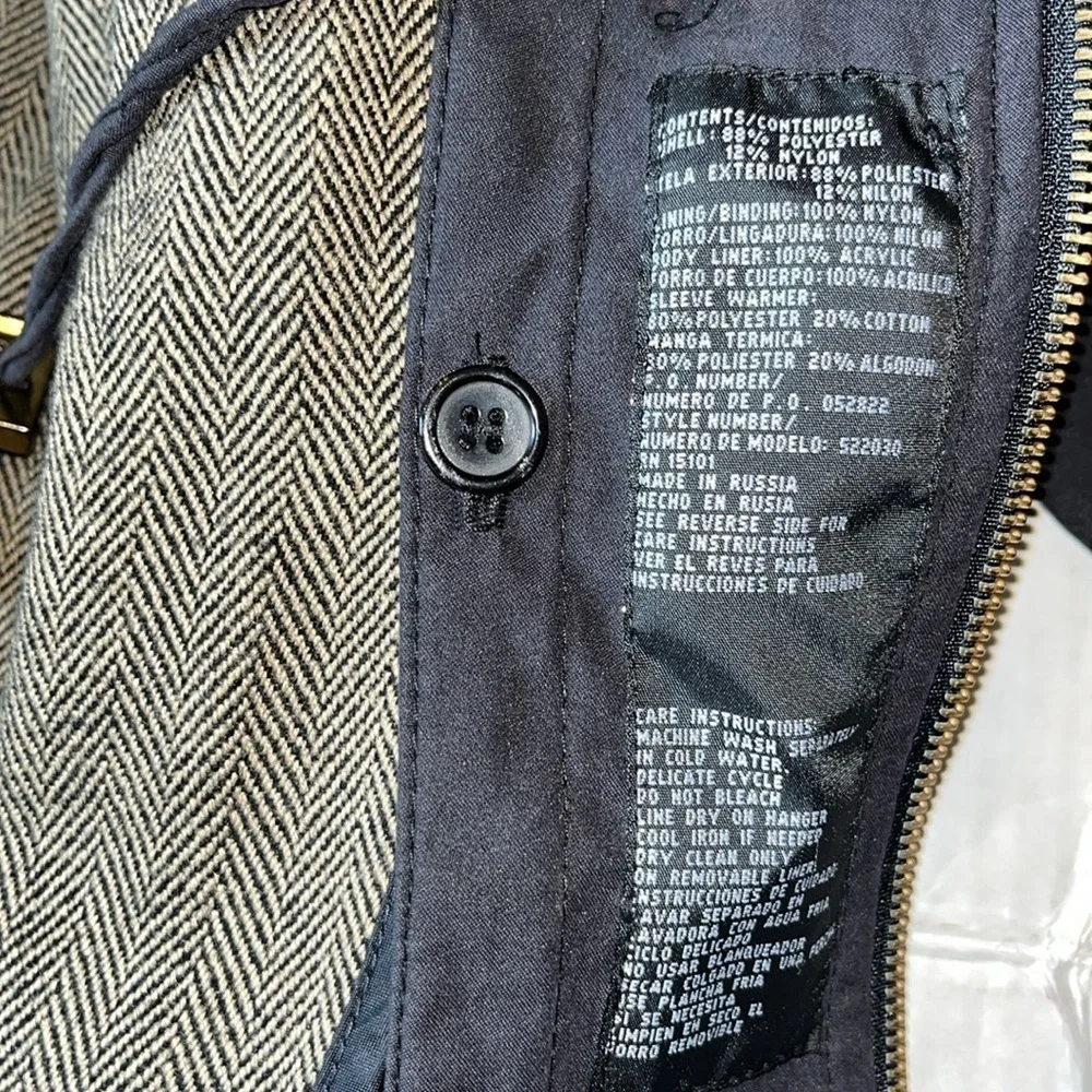 VTG-Hudson Place-M-black-Removable lining hooded jacket/coat with cinched waist.